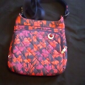 Travelon Anti Theft RFID Crossbody in gorgeous Red / Purple 5 Compartments